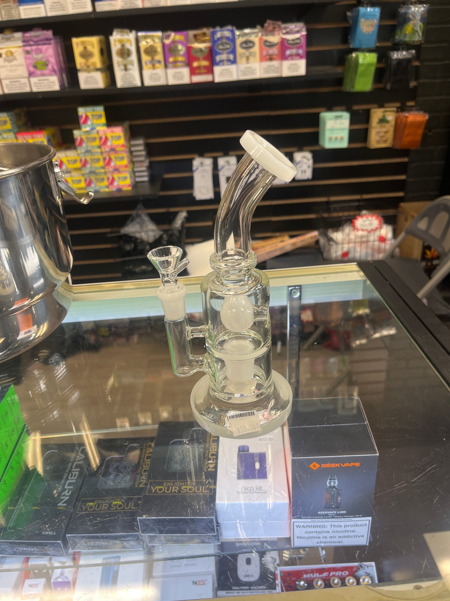 Medium White Bong with Sphere Perc