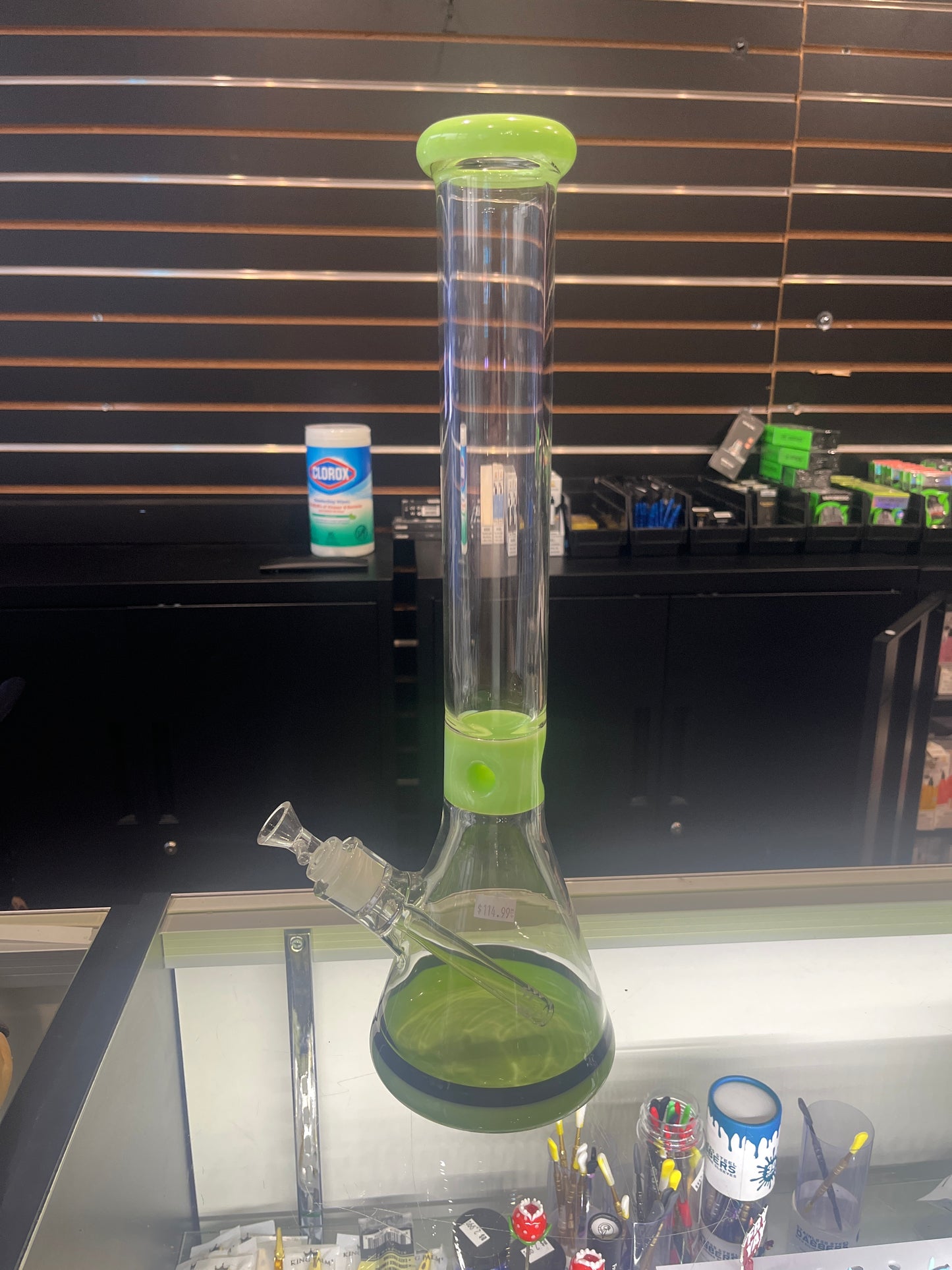 Large Light Green Beaker Bong