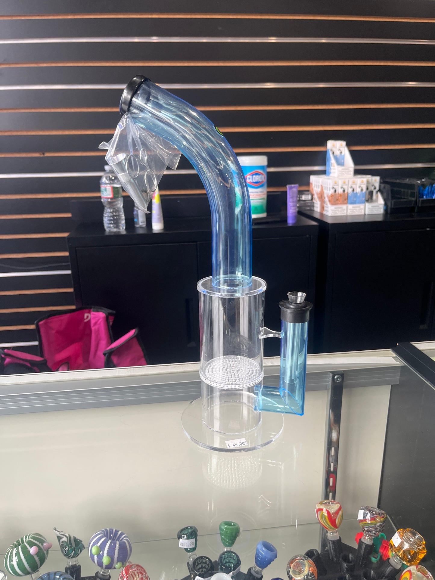 Large Plastic Bong with Honeycomb Perc