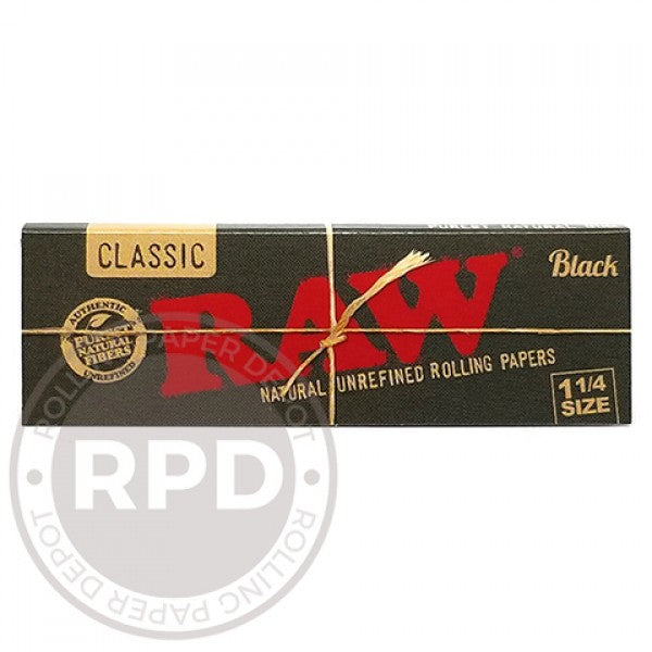 Raw Black 1 1/4 Rolling Papers