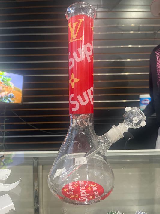 Louis Vuitton Design Glass Beaker Bong