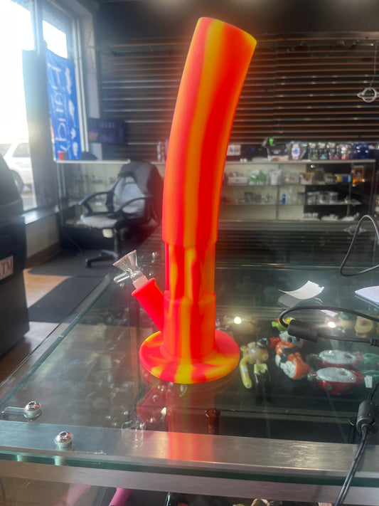 Pink and Yellow Silicone Bong