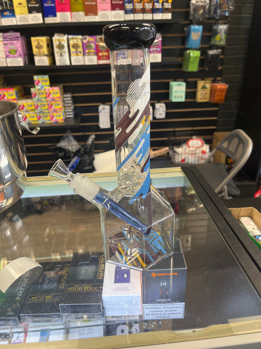 Hexagon Bottom Glass Beaker Bong