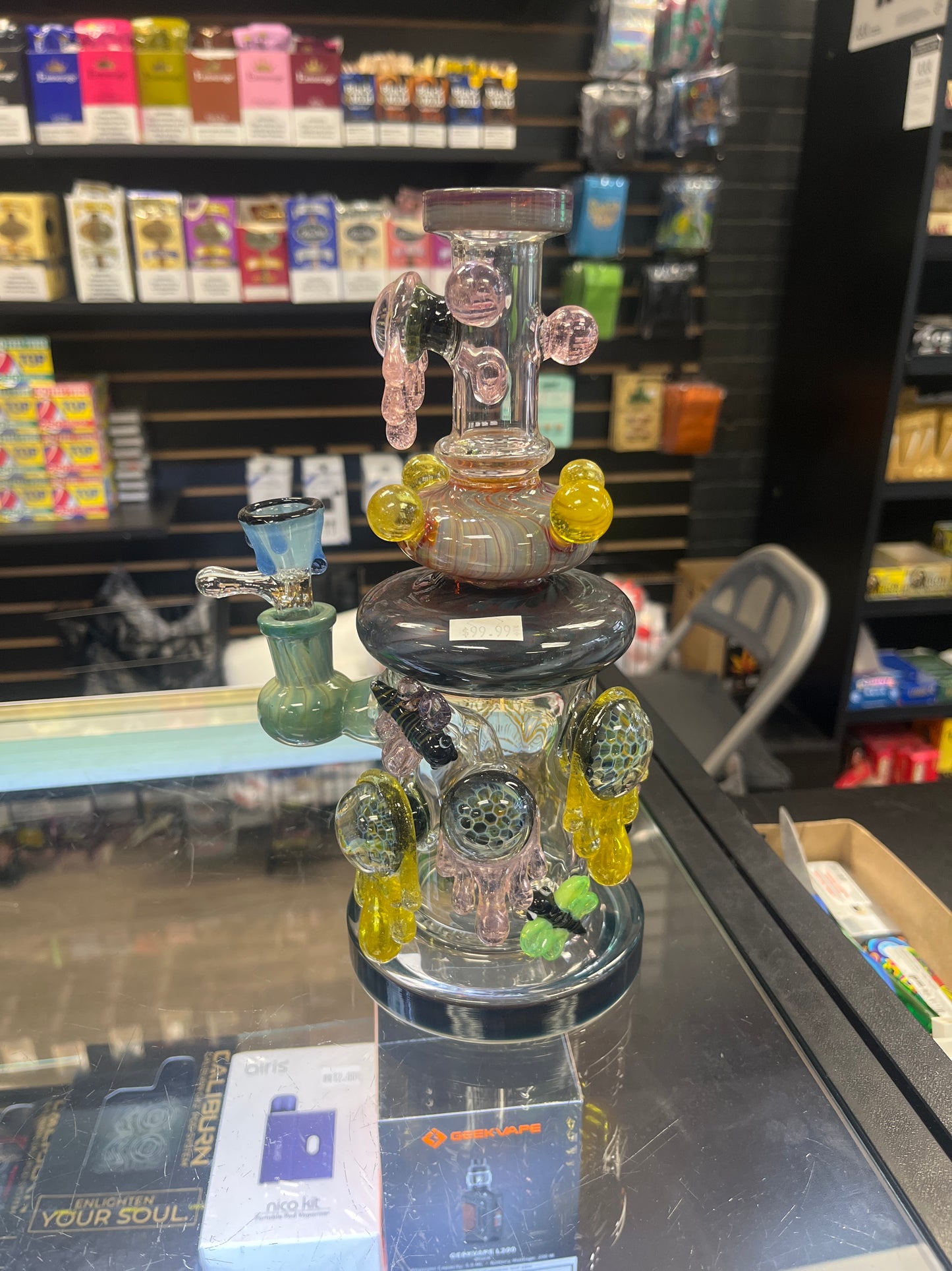 Tattoo Melting Flowers Glass Bong