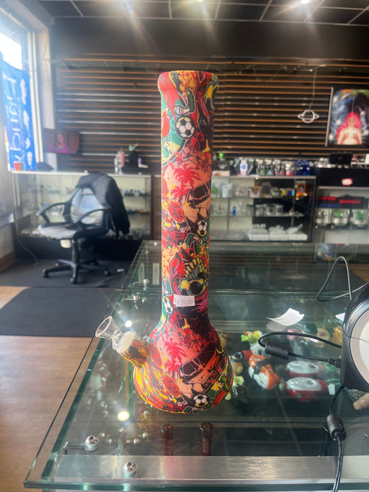 Silicone Graffiti Beaker Bong