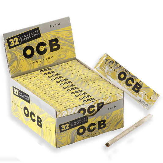 OCB Solaire King Size Slim Rolling Papers with Tips