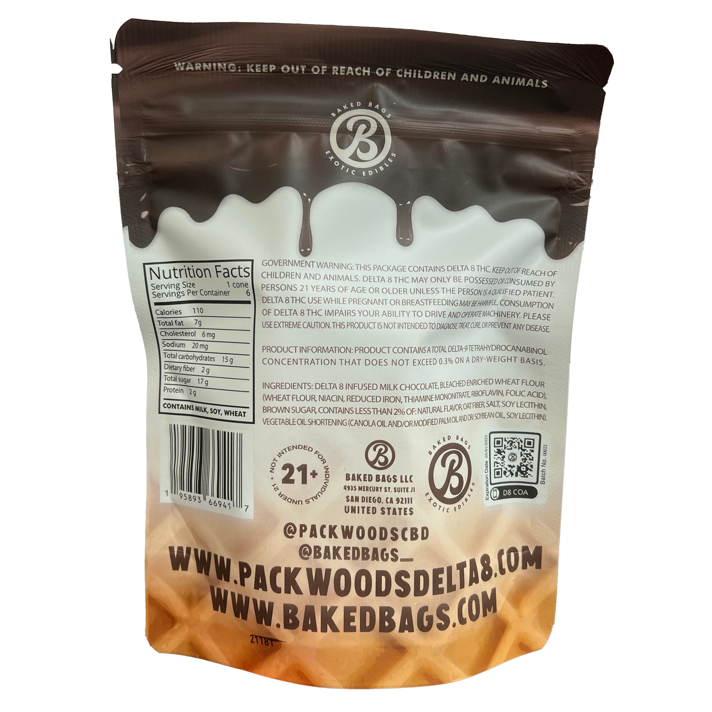 Packwoods Baked Bags 600mg Delta 8 Cones