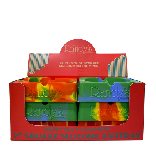 Randy's 7" Square Silicone Ashtray- Assorted 6ct