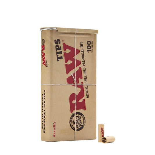 Raw Unrefined Pre-Rolled Tips Tin 100ct