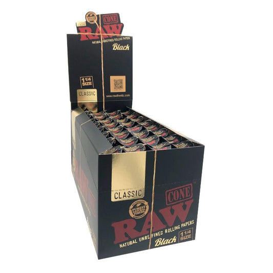 Raw Black Classic Cone 1 1/4 - 6pack