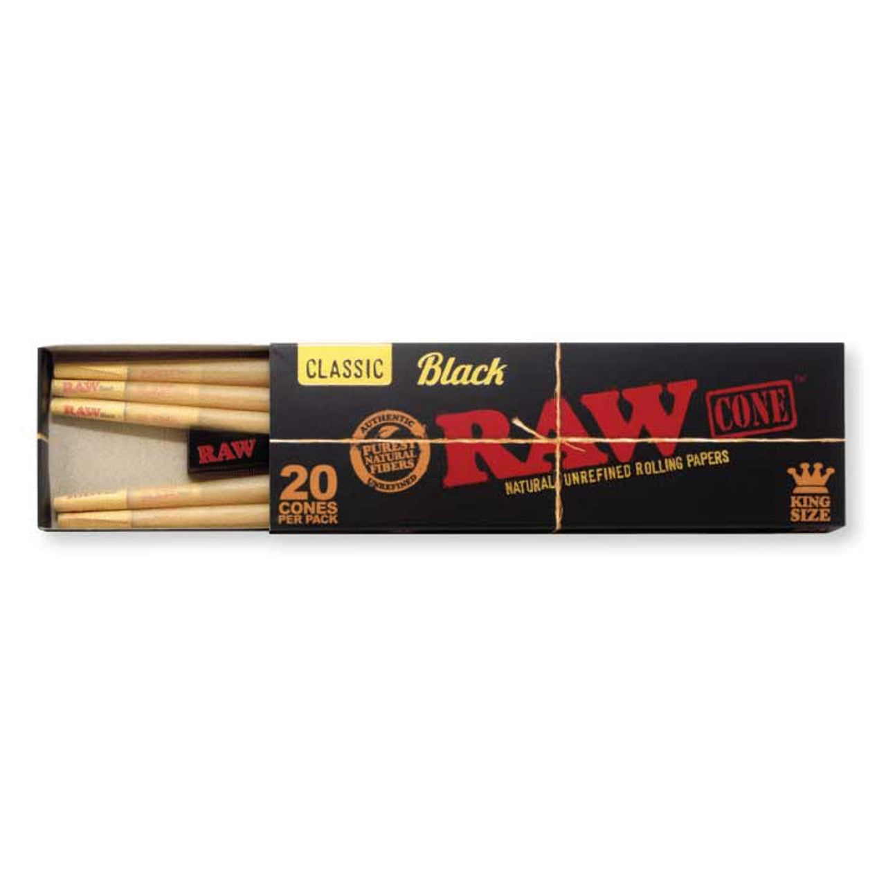 Raw Black Classic King Size Cones - 20 Pack